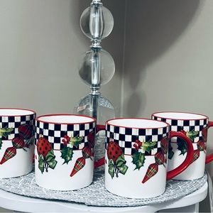4 beautiful Mackenzie Christmas mugs brand new!